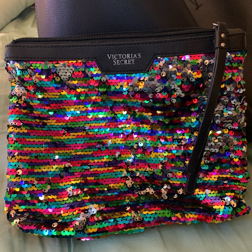 Rainbow/Silver Cictorias Secret L Cosmetic Bag